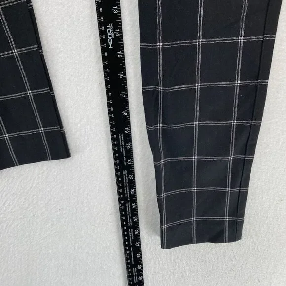 Old Navy Pixie Pants Women's 2 Black Plaid Stretch Fabric Slim Leg Ankle Pants - Picture 8 of 12
